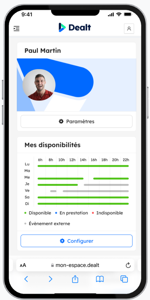 Image du site web Dealt format mobile