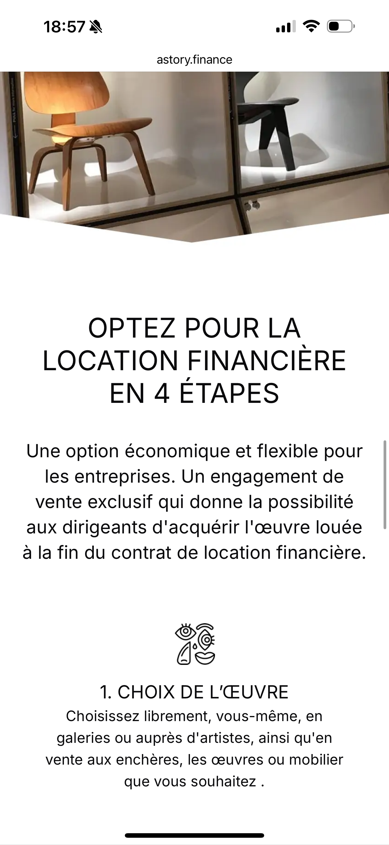 Image du site web Astory Finance format mobile