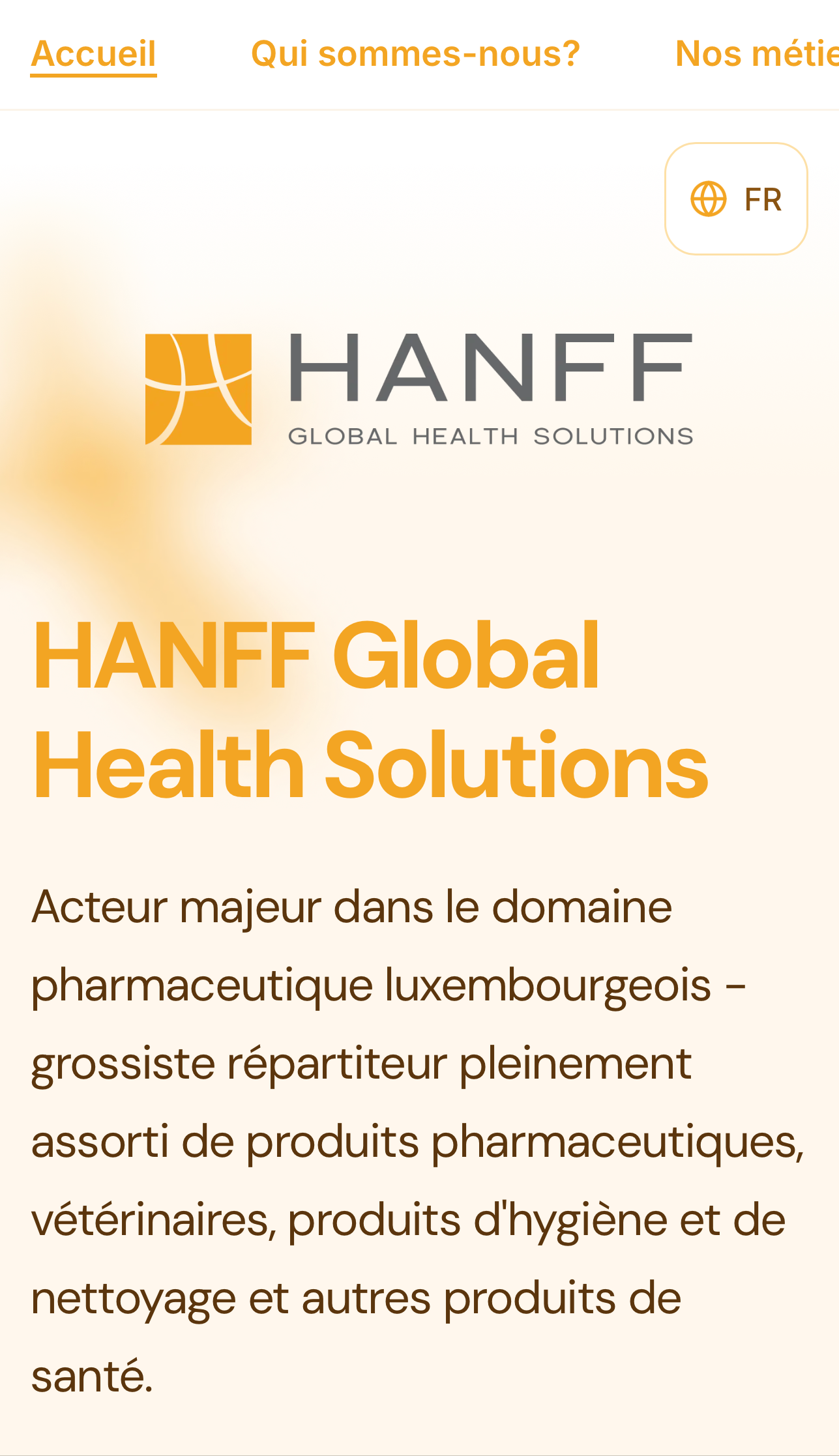 Image du site web Hanff format mobile