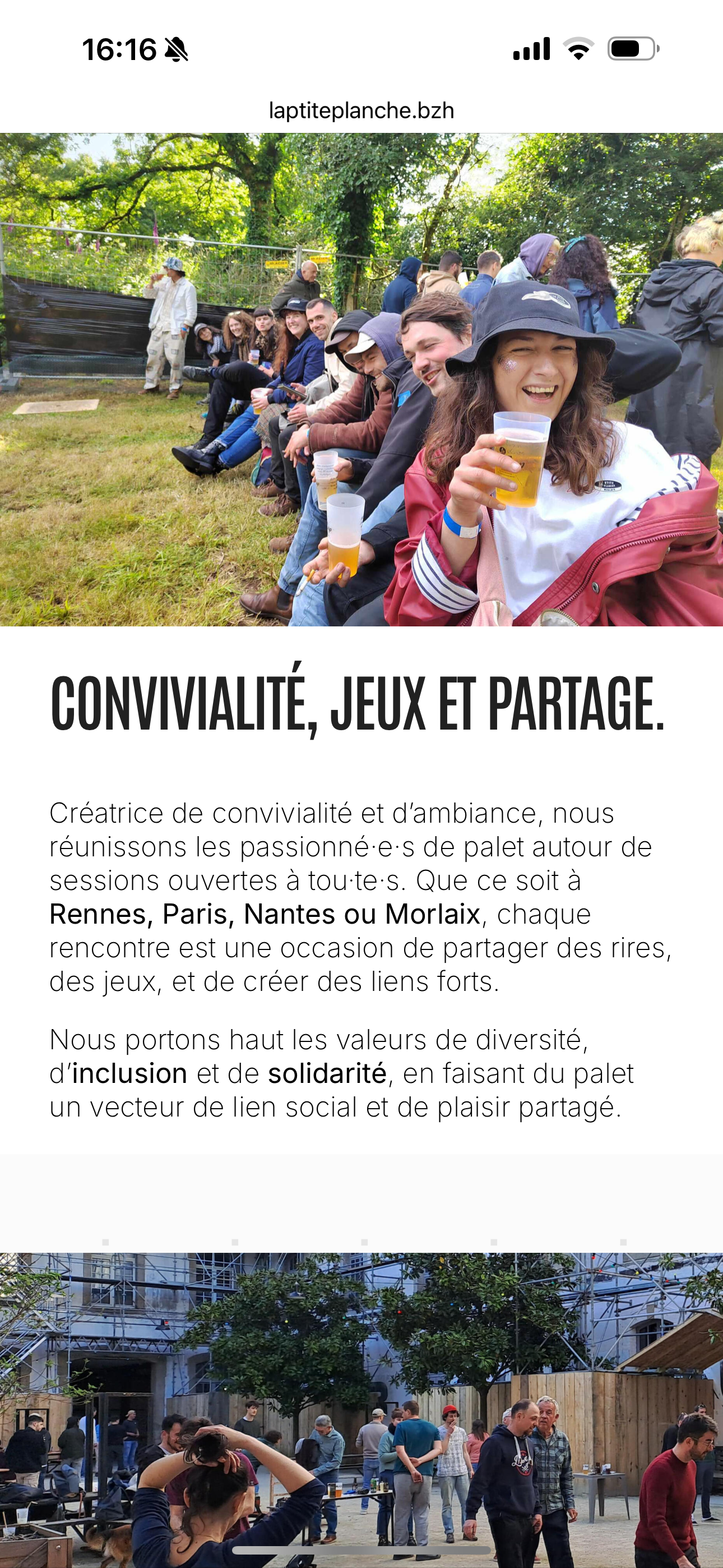Image du site web La P'tite Planche format mobile