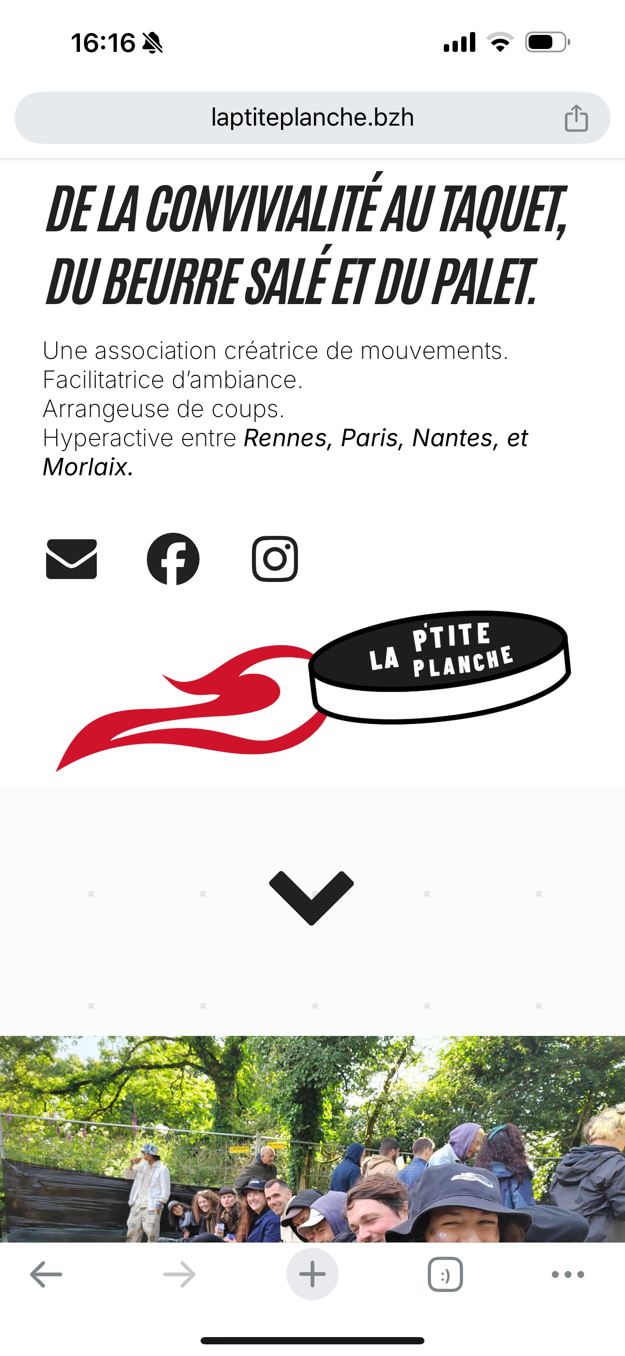 Image du site web La P'tite Planche format mobile