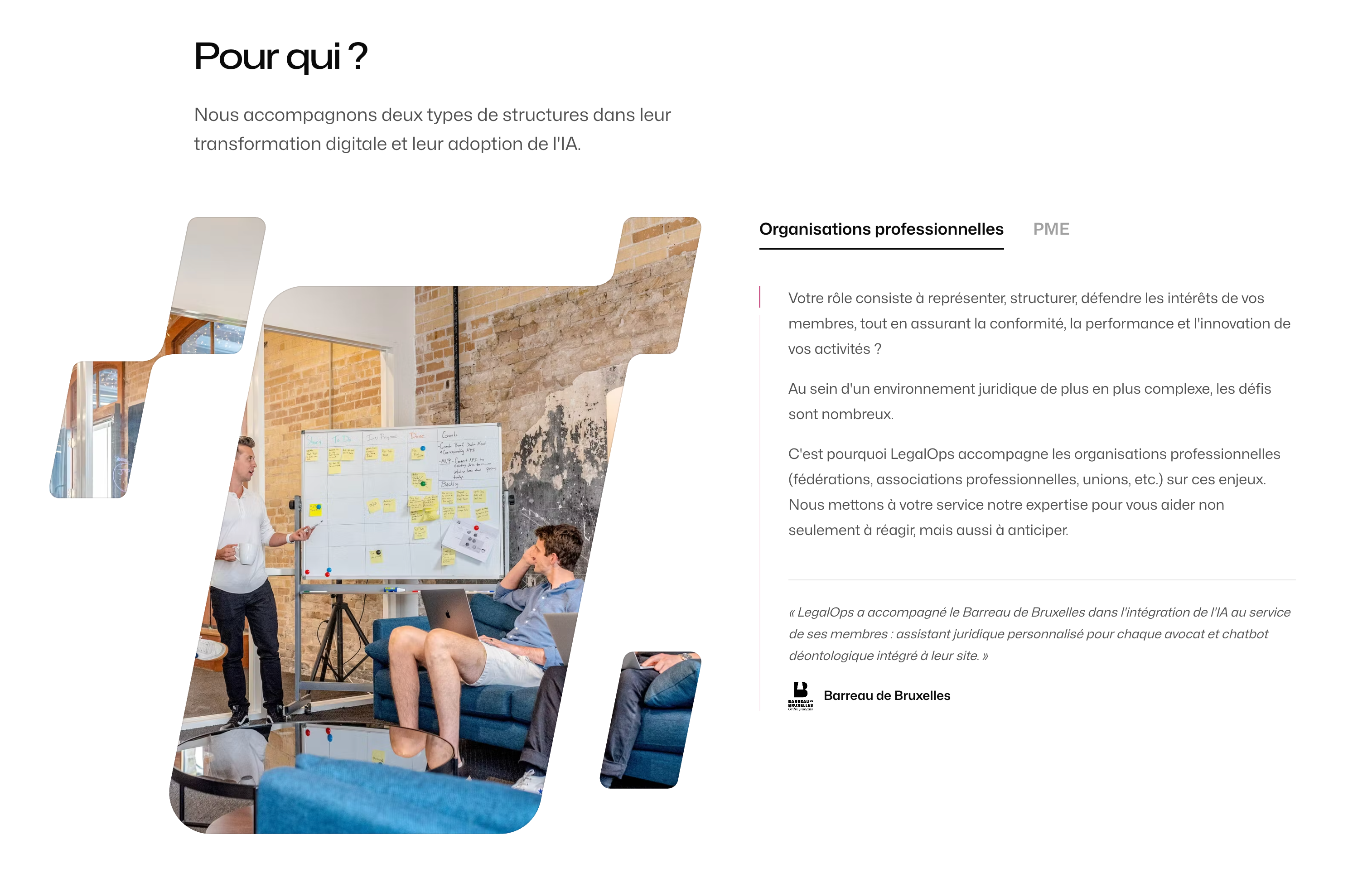 Image du site web Legalops format mobile